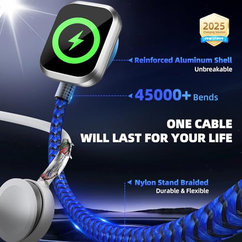 Dual C Ports Multi Charging Cable for iWatch Charger, 5FT Travel Essentials - color: Multicolored, size: 2PCS&5FT