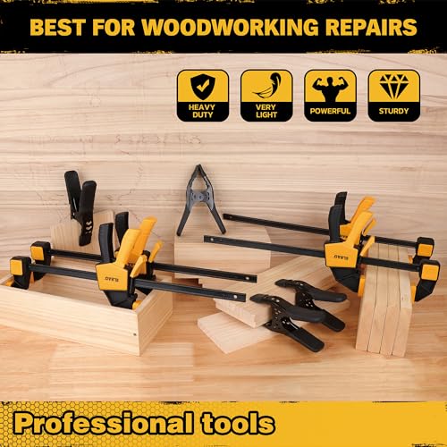 8-Piece Bar Clamps for Woodworking - 4 Pcs 12 inch Bar Clamps with 150 LBS Load Limit, 4 Pcs Heavy Duty Metal Spring Clamps, Quick Release Triggers - style: 8-Piece long 150lbs