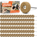 90-Piece Abrasive Buffing & Polishing Wheel Set - 1/8" Shank, 1" (25mm) 80-800 Grit, 15 Wool Felt Buffing Wheels, Rotary Tool Polishing Kit for Metal, Jewelry, Wood, Glass - color: Brown 90Pcs