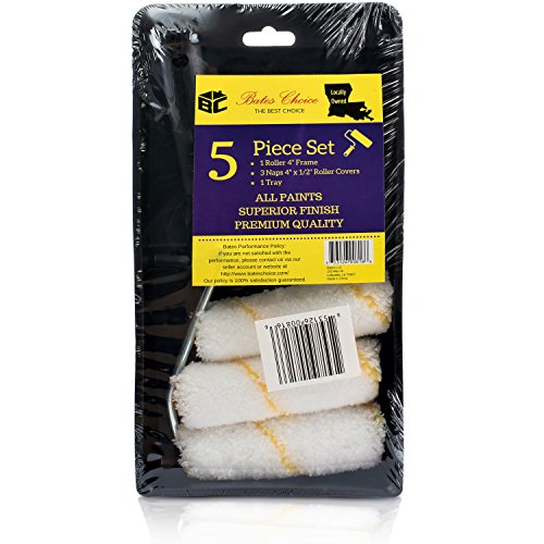 Bates Paint Tool Set - 4" Roller, Foam & Mini Rollers, Tray & Covers - style: Microfiber 4", 5 pcs