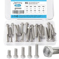 M8 x 30mm 35mm 40mm 45mm 50mm Hex Bolts, Hexagon Head Screws, 304 Stainless Steel(A2-70), Metric Fully Thread, Bright Finish, Assortment Kit 25PCS - size: M8 x 30-50mm (25PCS)