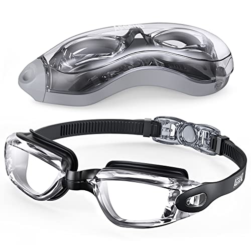 Aegend Swim Goggles, Swimming Goggles No Leaking Full Protect Adult Youth - color: Black Clear