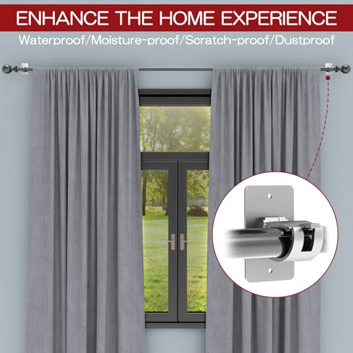 CIEMGNZOC 4PCS No Drill Curtain Brackets, Self-Adhesive Rods, Nail Free Adjustable Holders, Hooks for Rods Under 1.57 Inch (Silver) - color: 4 Pcs Silver