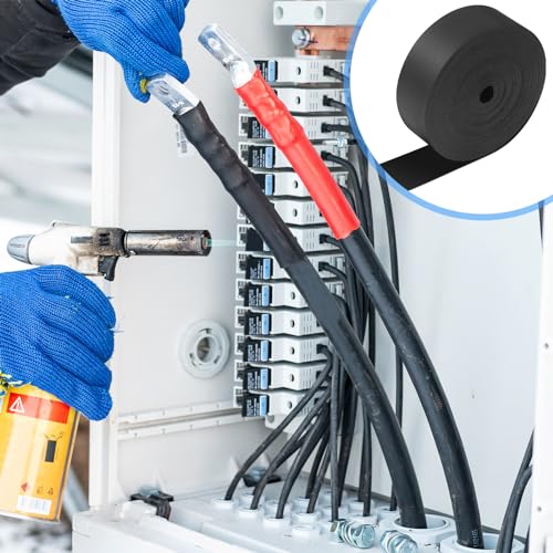 1 Inch Heat Shrink Tape Black Electrical Roll Shrinkable Wrap - size: 1 Inch