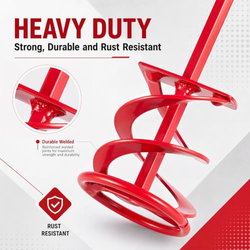 MorningRo 3 Pack Paint Mixer for Drill, Concrete Cement Mixer, Red - color: Red