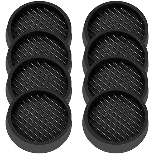 3X3 Round Rubber Caster Cups, Non Slip Furniture Pads - 8 Pack - color: Black, size: 3” 8pcs
