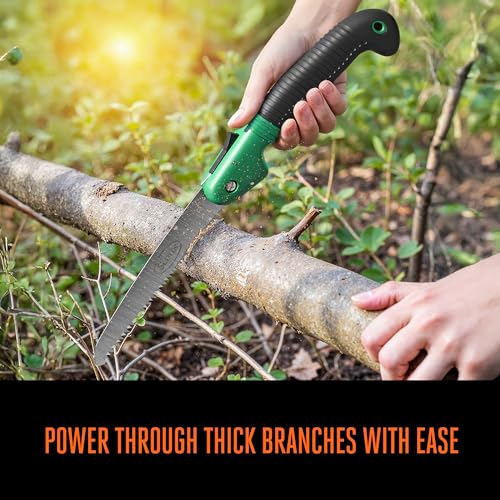 Scotts 7.5 in. Folding Hand Saw – Compact Pruning Saw with Sharp Steel Blade and Non-Slip Handle for Cutting Branches, Shrubs, and Small Trees – Folding Design for Safe Storage - style: Folding Saw