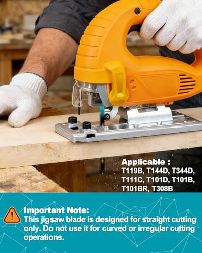 50PCS Jigsaw Blades Set, EXFEIN Assorted T-Shank Jig Saw Blades for Wood, Plastic and Metal Cutting (T118A,T118B,T127D,T119B,T119BO,T101BR,T144D,T244D) - size: Set 2 (T127D-T244D)