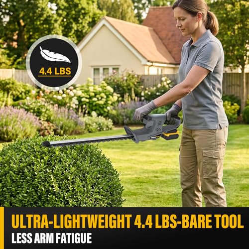 Cordless Hedge Trimmer Compatible with Dewalt 20V MAX Battery (Tool Only) - color: Black+Gray