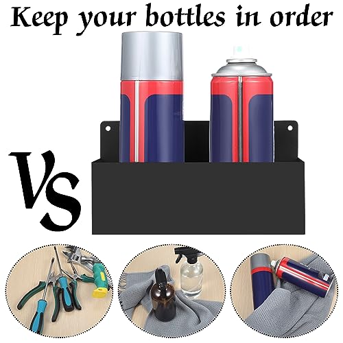 2 Pcs Magnetic Aerosol Spray Can Holder, 8.27 x 3.15 x 4.33 Inch, Black - size: 8.27 x 3.15 x 4.33 Inch