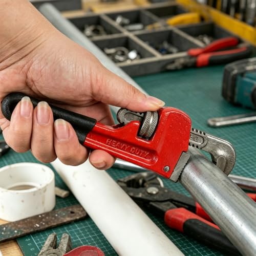 Small Pipe Wrench, 6inch Straight Adjustable Plumbers Pocket Wrench, Mini Straight Plumbing Tool, Sink Wrenchs for Tight Spaces & DIY Repairs(6inch)