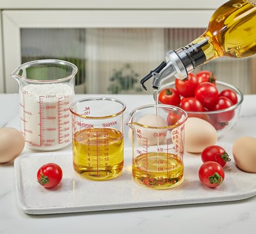 Ackers BORO3.3 Glass Measuring Cup, V-Shaped Spout, 150 mL / 5 oz, Single - size: 150 ML (5 Oz)-SINGLE
