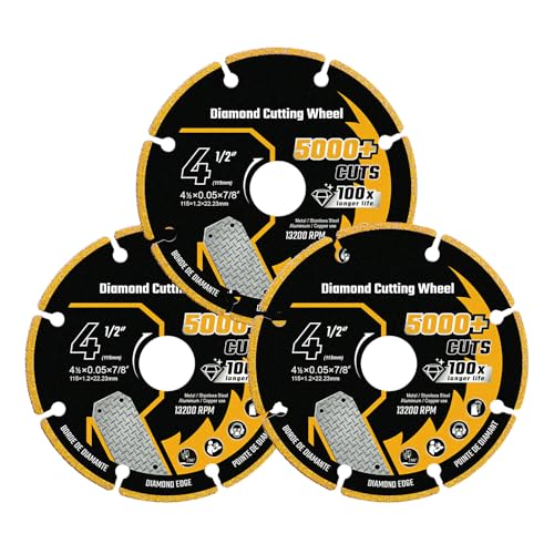 4 1/2 in Cut Off Wheel Diamond Cutting Wheel for Metal 7/8" Arbor - style: 4-1/2"x7/8in.