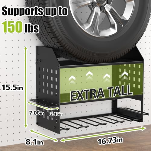 SUNALLY Power Tool Organizer Wall Mount with Charging Station,3 Layer,Black - style: 4 Drill Holders E
