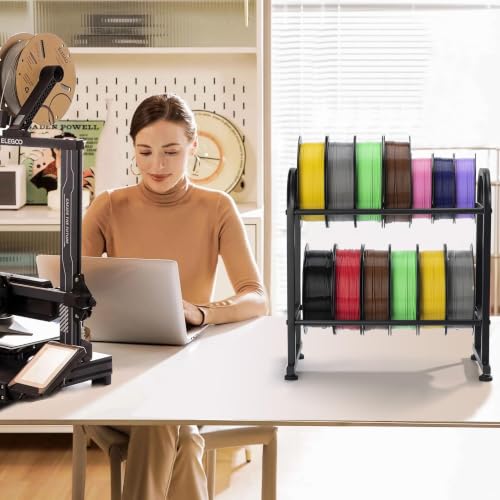 facka 3D Printer Filament Storage Rack,2-Tier Metal Filament Spool Holder