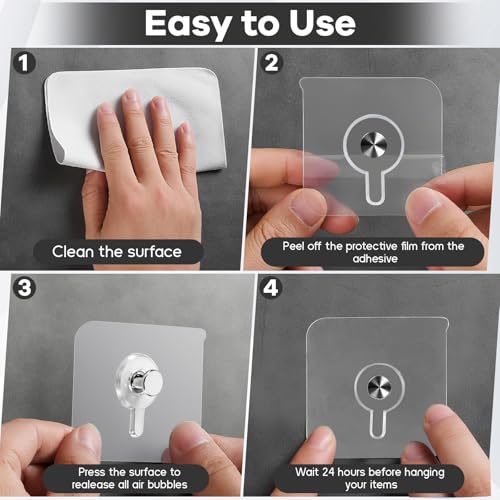 15 Pack Picture Hangers Without Nails,22lbs Load Heavy Duty Adhesive Wall Hooks for Hanging,2 in 1 Reusable Waterproof and Oilproof Hooks for Kitchen, Bathroom, Home, Office - size: 15 Pack, style: 22 lbs(2.2*2.2in)
