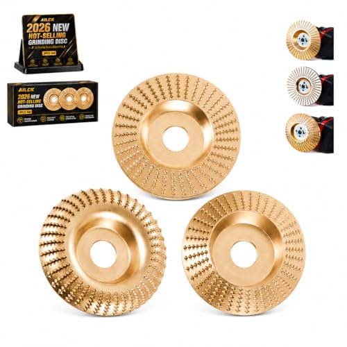 Tungsten Carbide Wood Cutting Wheel Carving Disc Shaping Attachments Set for Shaping Sanding Grinding Blades Heavy Duty Angle Grinder Polishing Pad for 4" & 4-1/2" Woodworking (Mix Type*3) - color: Mix Type*3