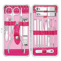 Yougai Manicure Set, Beige, 18Pcs Stainless Steel Nail Clippers - color: Pink