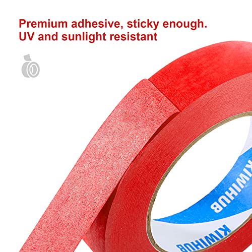Red Painters Tape,1 inch x 60 Yards - color: Red