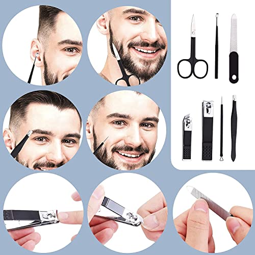 Aceoce Nail Clippers Set Professional Manicure Set Grooming Kits Nail Kit - color: Black and White