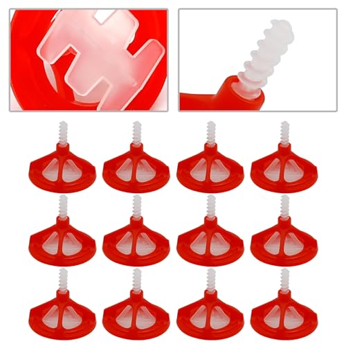 Tile Leveling Kit Tile Leveling System Clips Tile Anti-Loosening and Spacing System Kit (1/16"-300pcs White Base Tile Spacers + 100pcs Red Cap) - size: 1/16"-300pcs White Base + 100pcs Red Cap
