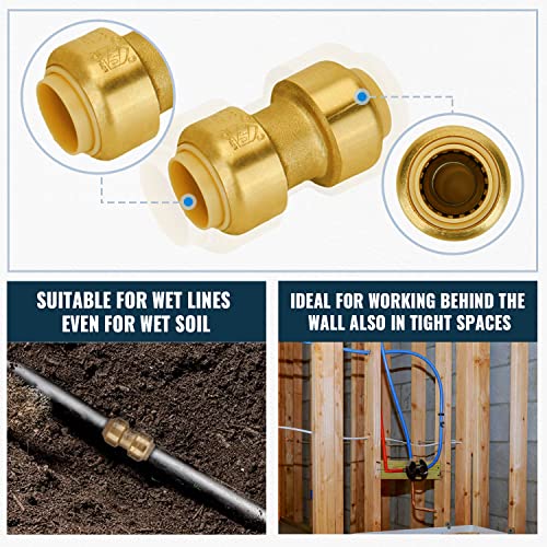 SUNGATOR Push-to-Connect Fitting 1/2 Inch, 5 Each Coupling & Elbow, 10-Pack - style: 5C+5E, 10 Pack