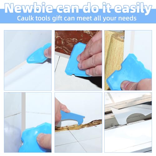 PRO Caulk Gun Kit Heavy Duty Silicone Caulking Gun Thrust Ratio 25:1 No-drip Rotating Barrel and Caulking Tools,Sealant Tools Grout Scraper For Kitchen Bathroom Sink Joint,With Gift Box - style: Professional Plus