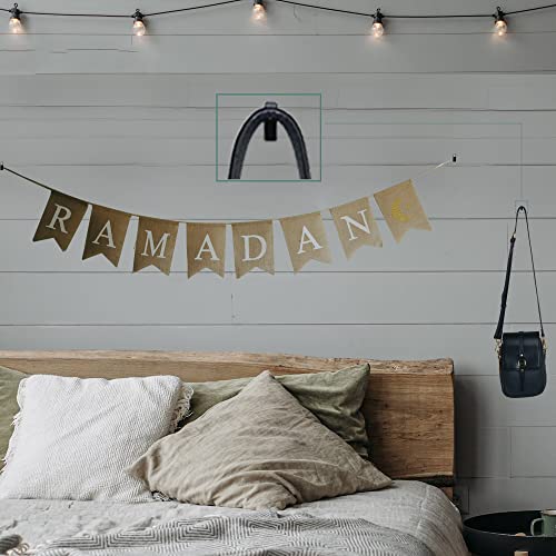 50 PCS Picture Hanging Nails Hooks, Push Pins Thumbtacks for Wall, Wall Hooks Picture Hangers, Renter Freindly Decor Small Nails for Hanging Pictures Tapestry Frame Art - style: V Shape Hooks Black