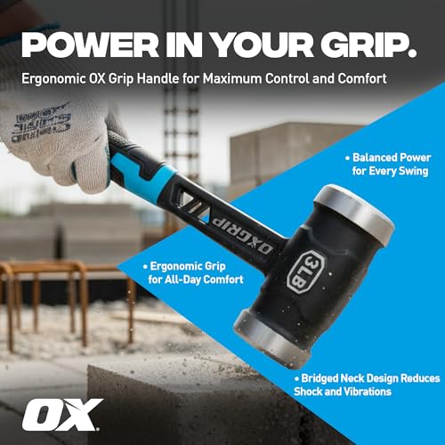 OX Ultrastrike 3 lb Sledge Hammer - Vibration Dampening - size: 3lb Club Hammer