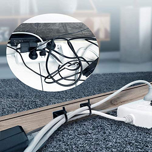 Zip Tie Mounts - SeuYeugX 1000 PCS Cable Self Adhesive Mounts Set for Wire Management with Stick Pads Anchors Clips Squares Holders (Black) - color: 1000pack Black