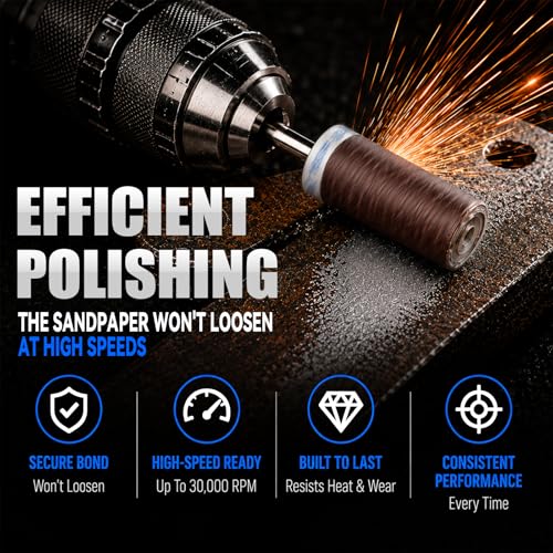 15Pcs Sanding Drums for Dremel Rotary Tool with 1/8" Shank, Sanding Sticks for Plastic Wood Metal Grinding Polishing, 180/240/320 Grits - color: 15Pcs-Mixed Grits