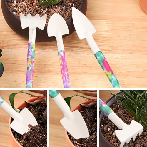 Garden Tools Set, JUMPHIGH 10 Pieces Gardening Tools with Floral Print, Ergonomic Handle Trowel Rake Weeder Pruner Shears Sprayer, Garden Hand Tools with Carrying Case Gardening Gifts for Women Father - color: Purple