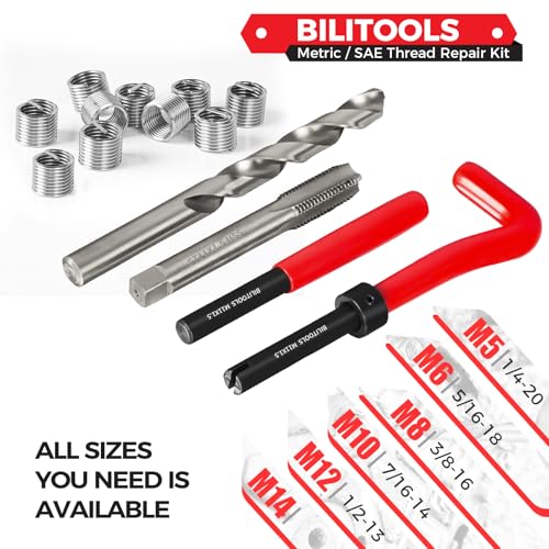 BILITOOLS M11x1.5 Helicoil Thread Repair Kit Metric, HSS Drill Heli Coil Repair Kit - size: M11 x 1.5, style: Metric