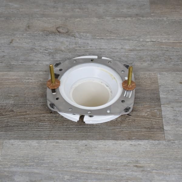 Oatey Fix-It Stainless Steel Flange Repair Ring, Adjustable Toilet Flange Repair Kit for Broken or Cracked Mounting Flanges, Secure Seal