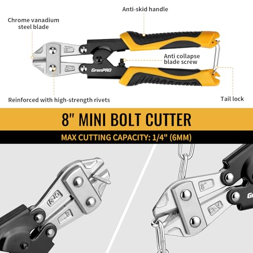 GRENPRO 3-Piece Bolt Cutter Pliers Set, 14", 8" Mini & 8" Wire Cable Cutters - style: 3-Piece Bolt Cutter Set