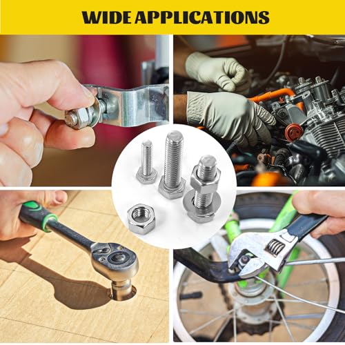 224PCS 1/4-20 Hex Bolts and Nuts Assortment Kit, 304 Stainless Steel - size: SS 1/4-20 224pcs