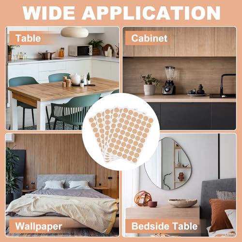PATIKIL 270 Pieces Screw Hole Stickers, 5 Sheet Self-Adhesive Waterproof PVC Wood Grain Sticker for Screw Holes Wall Cabinets Desk Repairing, Dark Wood Color, 21mm/0.83 Inch - color: Dark Wood Color