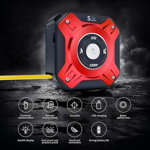 2 in 1 Laser Tape Measure with Level | 131ft/40M