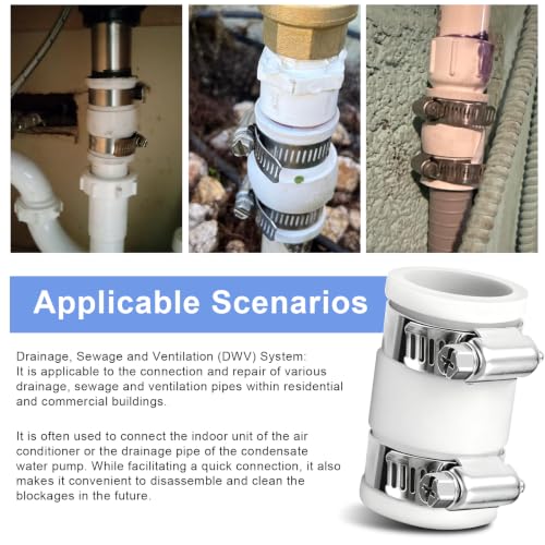 1056-075 3/4" Flexible PVC Condensate Coupling to Plumbing Condensate Pipe