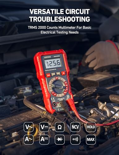 AstroAI Digital Multimeter Voltage Tester, TRMS 2000 Counts Volt Meter; Fast and Accurately Measures AC/DC Voltage & Current, Resistance, Diode, Continuity and NCV (DM200M)