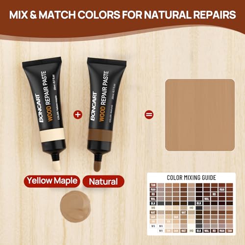 Boncart Wood Furniture Repair Kit, Wood Touch up Fillers - color: 5 Light Colors