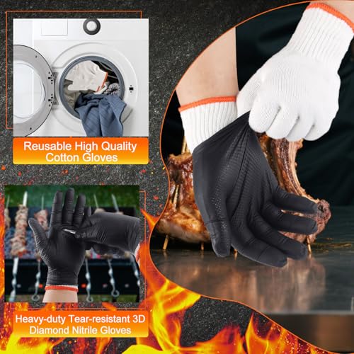ANBOSON BBQ Gloves Disposable, Heat Resistant Grilling Gloves for Cooking - size: Large, style: 10mil Nitrile