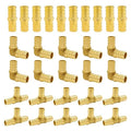 Hooshing 30 Pack 1/2" PEX Fitting Combo, Straight Coupling, Elbow, Tee Set - size: 1/2" 3 Size 30PCS