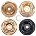 EMVANV 4 PCs Wood Carving Disc Set, for 4"" or 4 1/2"" Angle Grinder with 5/8"" Arbor Grinding Wheel Shaping Disc for Wood Cutting Grinder Cutting Wheel Attachments(Gold+Black)