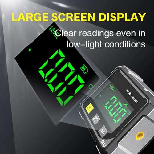 Digital Angle Finder with Electronic Laser & 4-Side Magnetic Base - Electronic Inclinometer with LED Display Cube Inclinometer, Table Saw Miter Protractor, Woodworking Measuring Tool, Level Box