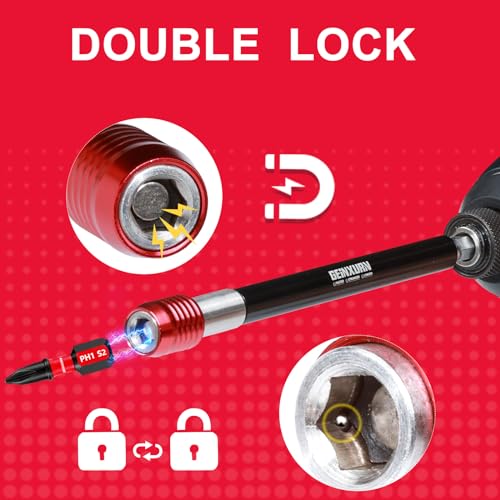 Geinxurn 6” Impact Screwdriver Bit Holders Extra Long, 3Pcs Magnetic Extension Quick-Change Socket Drill Bit Holder Cr-V Steel Hex Shank Quick Release Drill Bit Guide - size: 6"-3PCS