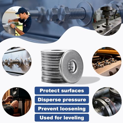 20 Pcs 1/2" Fender Washers Stainless,1/2" ID x1.43 OD x 0.1" Thick - size: 1/2" x 1.43"OD x 0.1"T