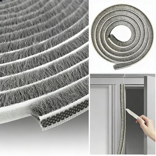 Brush Weather Stripping Door Window Seal,0.2"x0.4"x33FT - color: Gray, size: 0.2"x0.4"x33FT