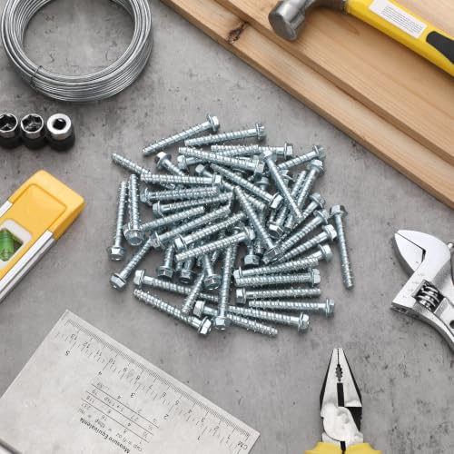 Tandefio 100 Pack 1/4 x 2 Concrete Anchors and Screw Kits Galvanized - size: 1/4" X 2"