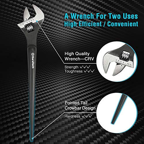 DURATECH 12-Inch Adjustable Construction Spud Wrench - size: 12-Inch